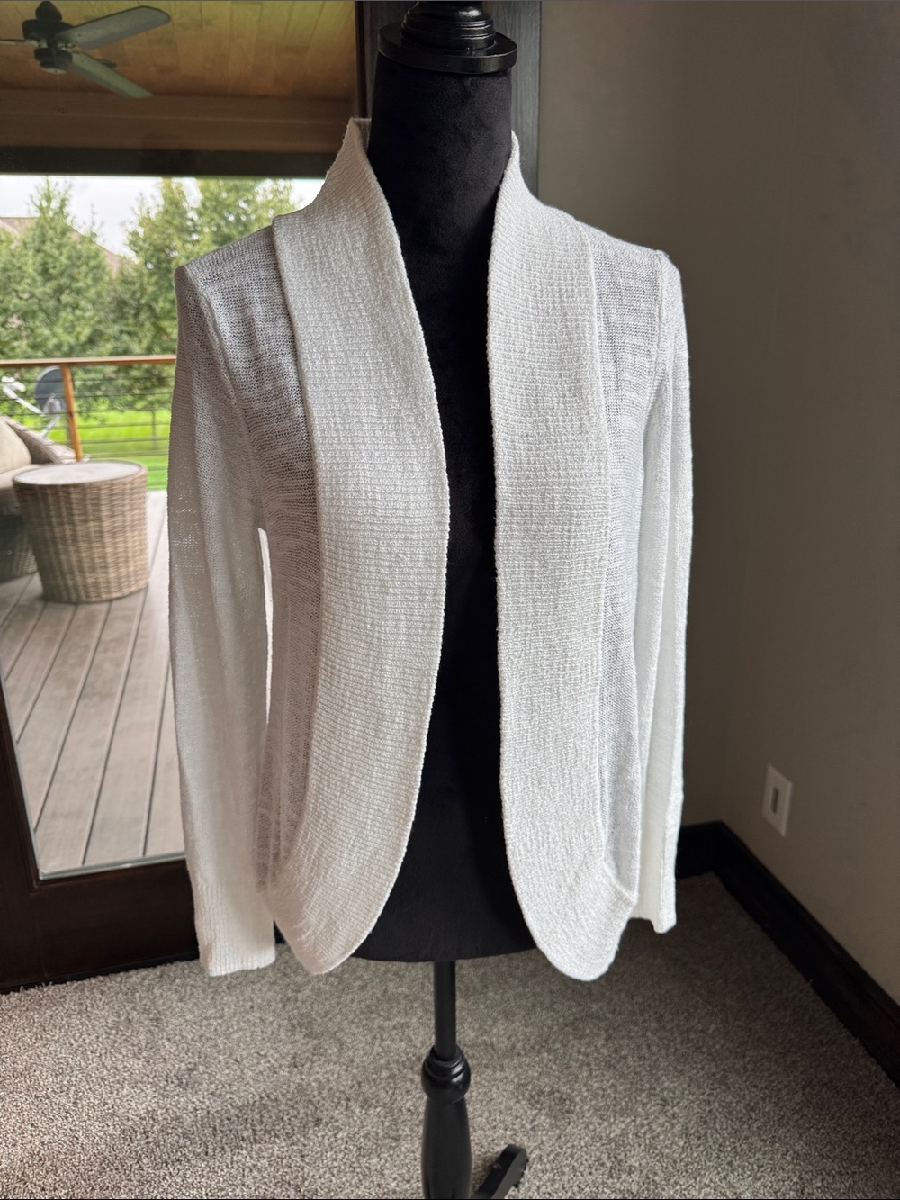Lilly Pulitzer Open Front Cardigan in White Size Medium